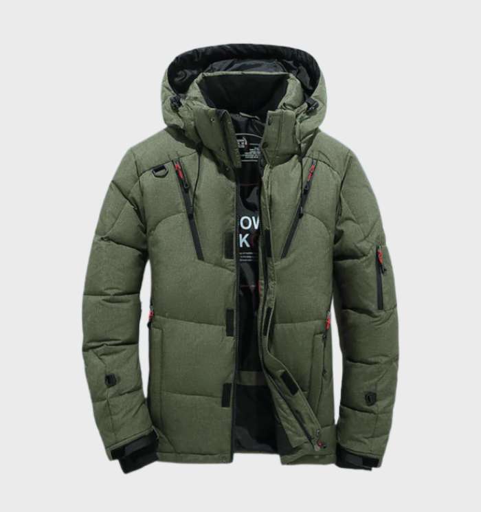 Parka acolchada para hombre con capucha y forro polar para el invierno