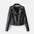 Chaqueta biker para mujer con cremalleras en negro