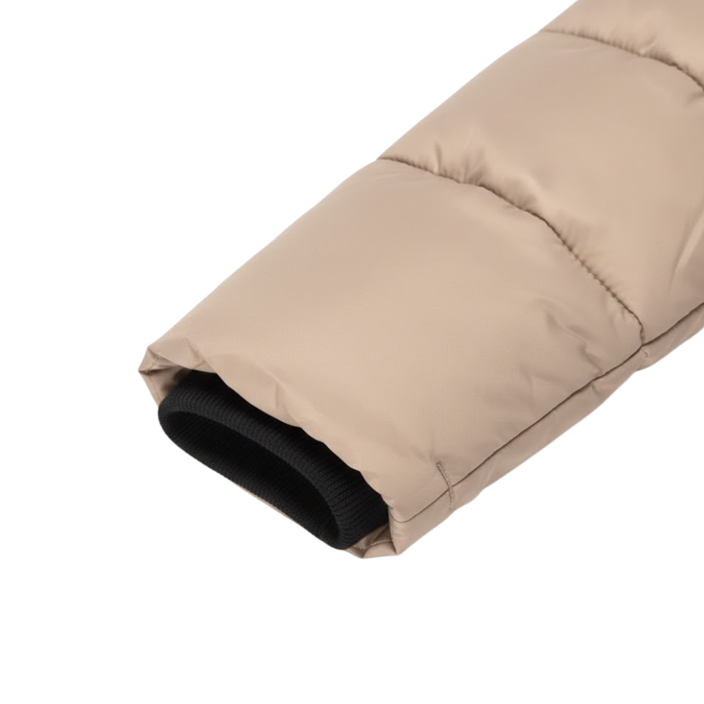 Parka acolchada para mujer de largo medio con capucha