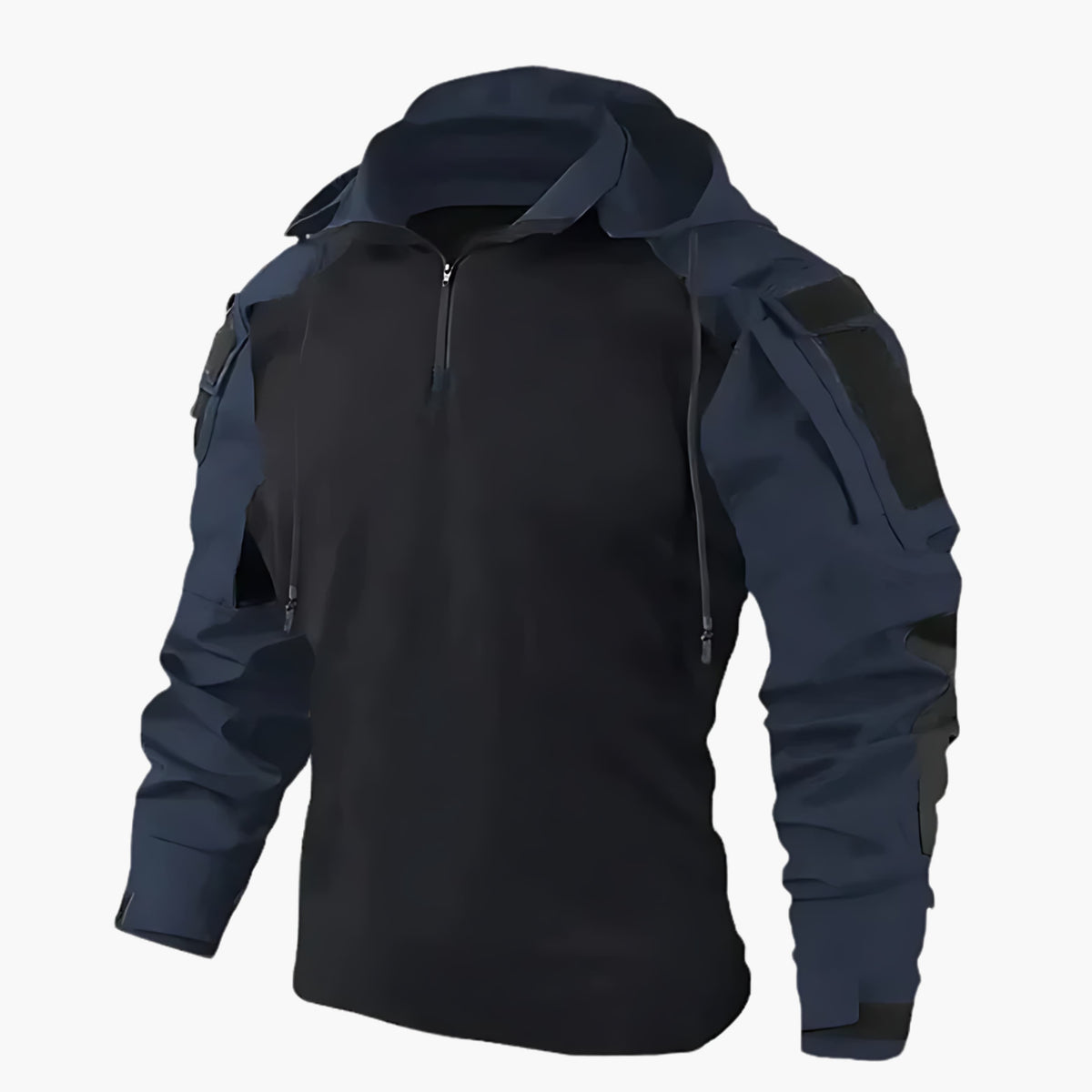 Chaqueta táctica para hombre con capucha en azul marino