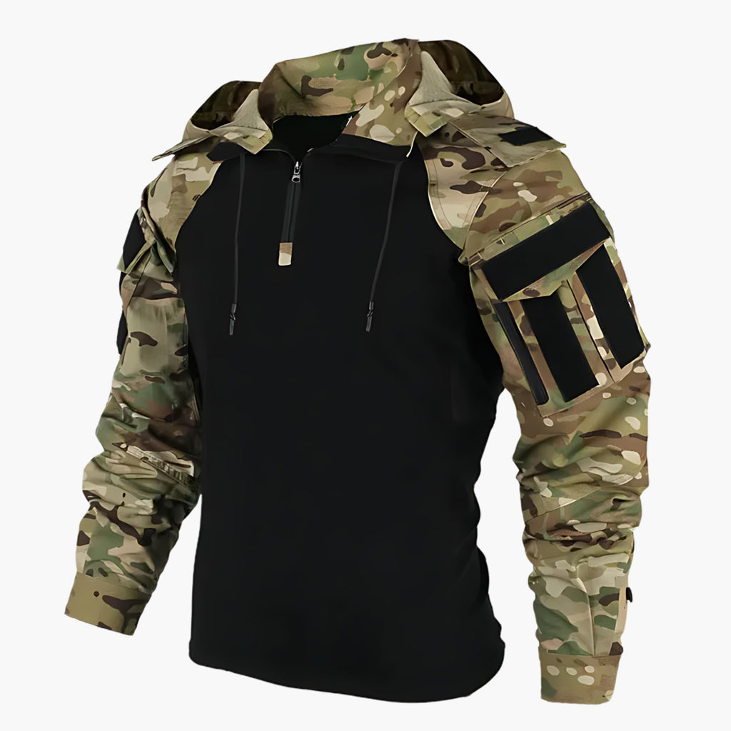 Chaqueta táctica para hombre con capucha en camuflaje