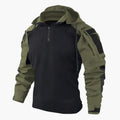 Chaqueta táctica para hombre con capucha en verde oliva