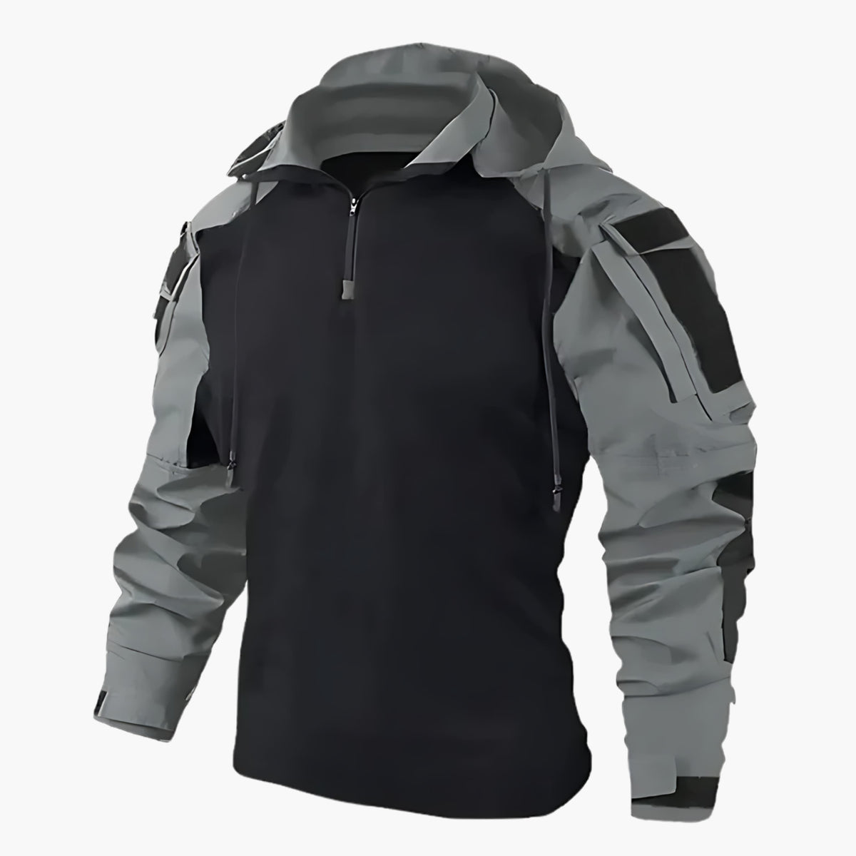 Chaqueta táctica para hombre con capucha en gris