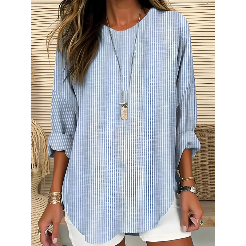 Blusa de rayas para mujer con corte fluido para el día a día