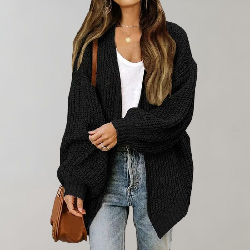 Cárdigan oversize de punto para mujer abierto por delante para el día a día