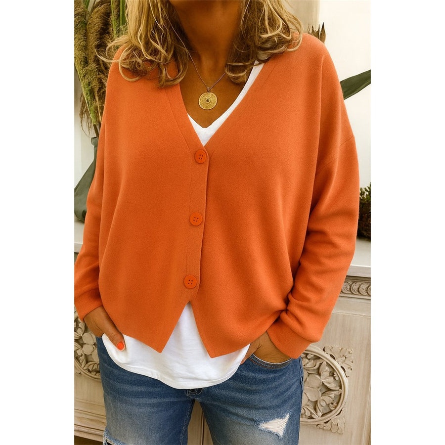 Cárdigan oversize para mujer con escote de pico y botones para la primavera