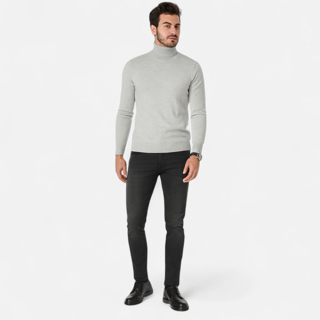 Jersey de cuello vuelto para hombre en punto liso