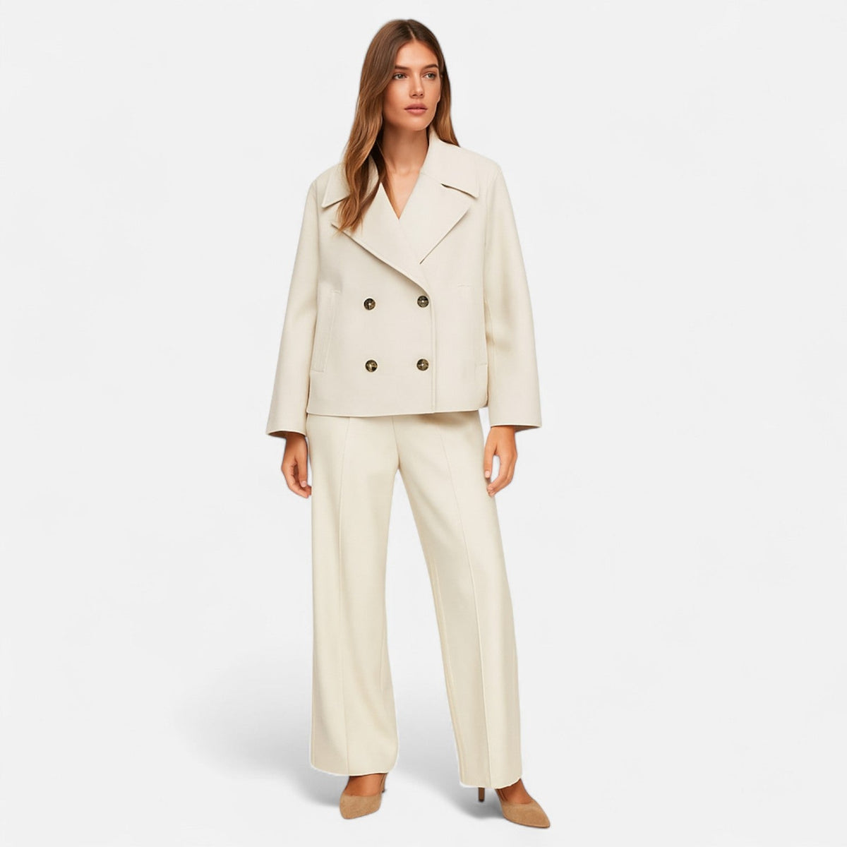 Chaqueta corta para mujer con doble botonadura