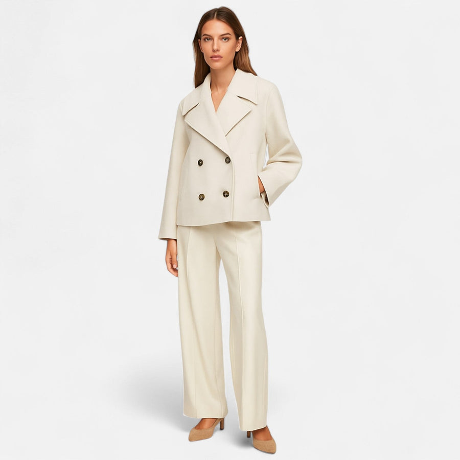 Chaqueta corta para mujer con doble botonadura para el otoño y el invierno