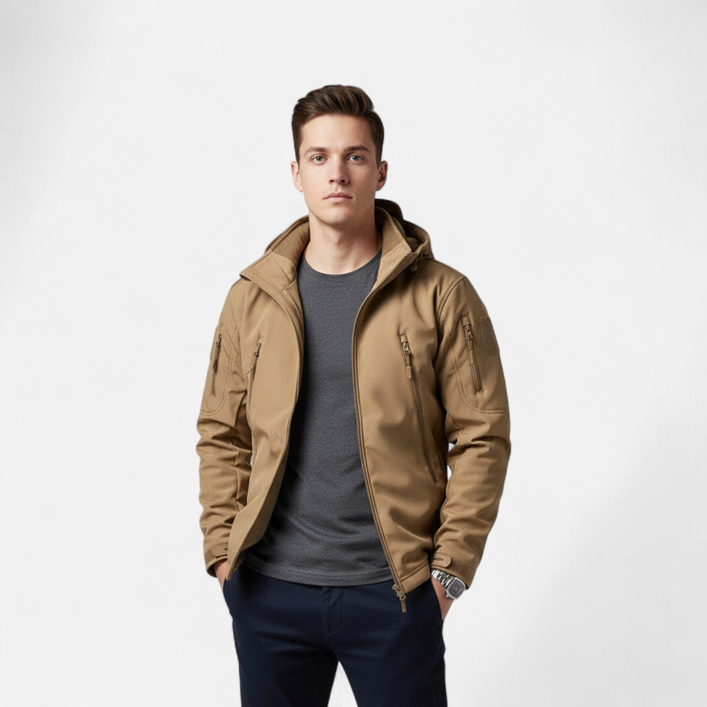 Chaqueta softshell para hombre con capucha
