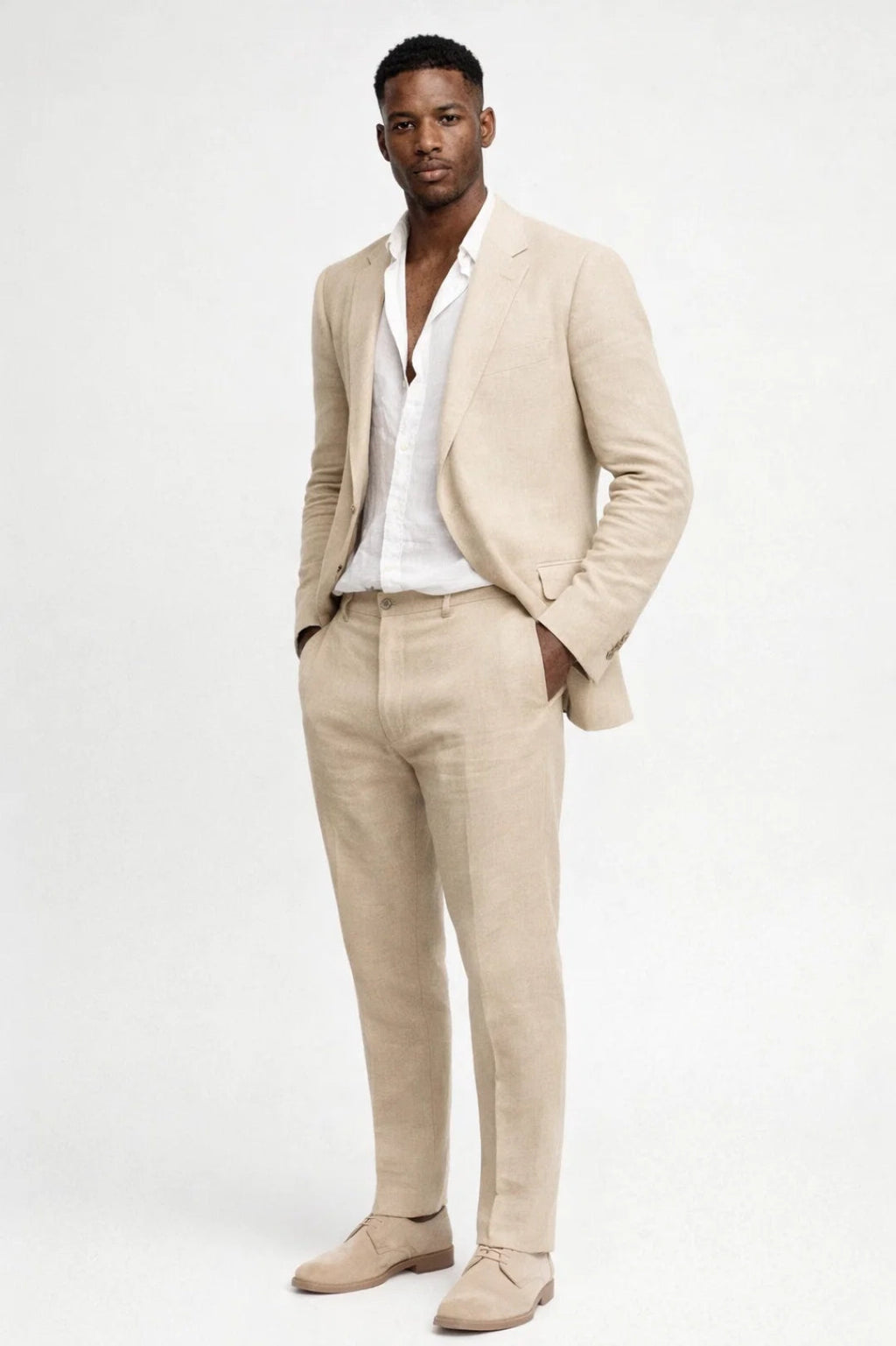 Traje para hombre de estilo elegante en beige
