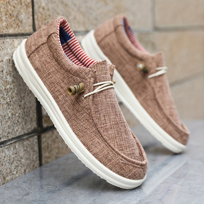 Mocasines para hombre con cordón ajustable en marrón claro