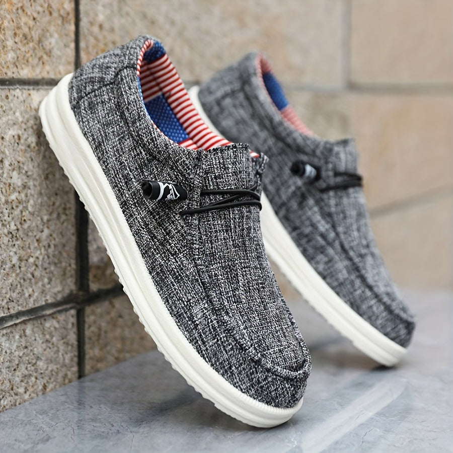 Mocasines para hombre con cordón ajustable en gris