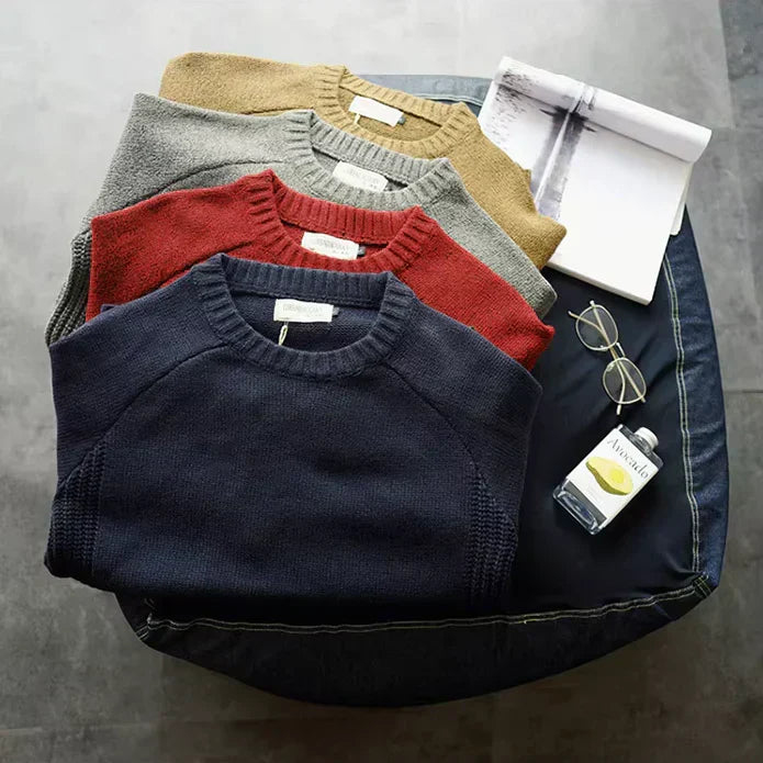 Jerséis de punto con cuello redondo para hombre en cuatro colores