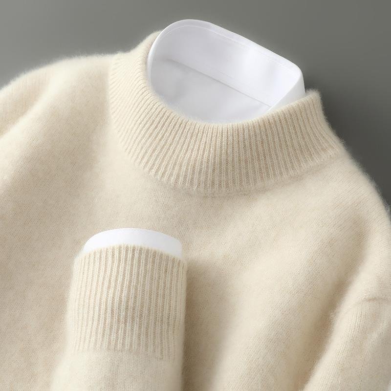 Jersey de punto suave para hombre con cuello redondo para el otoño y el invierno