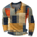 Jersey patchwork con botones para hombre en naranja – vista frontal