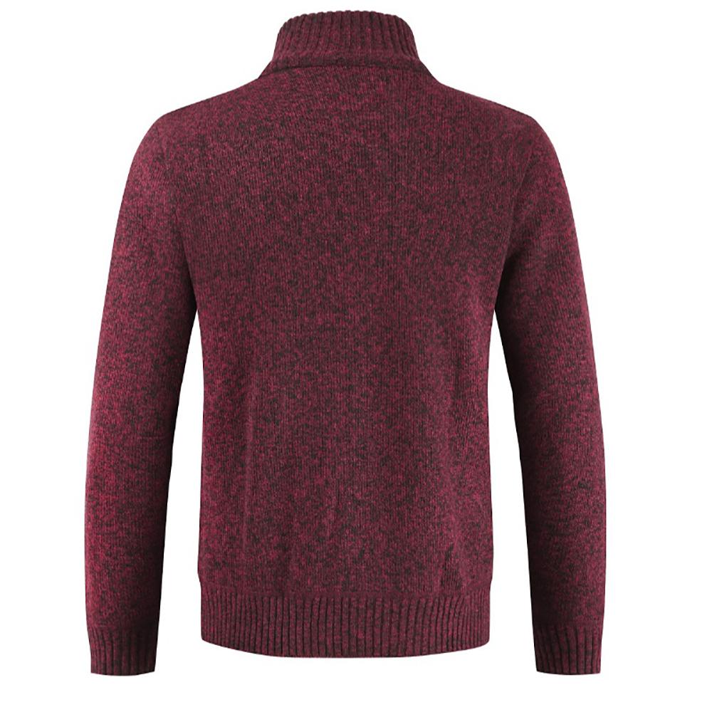 Chaqueta de punto para hombre con cremallera y forro de cuadros