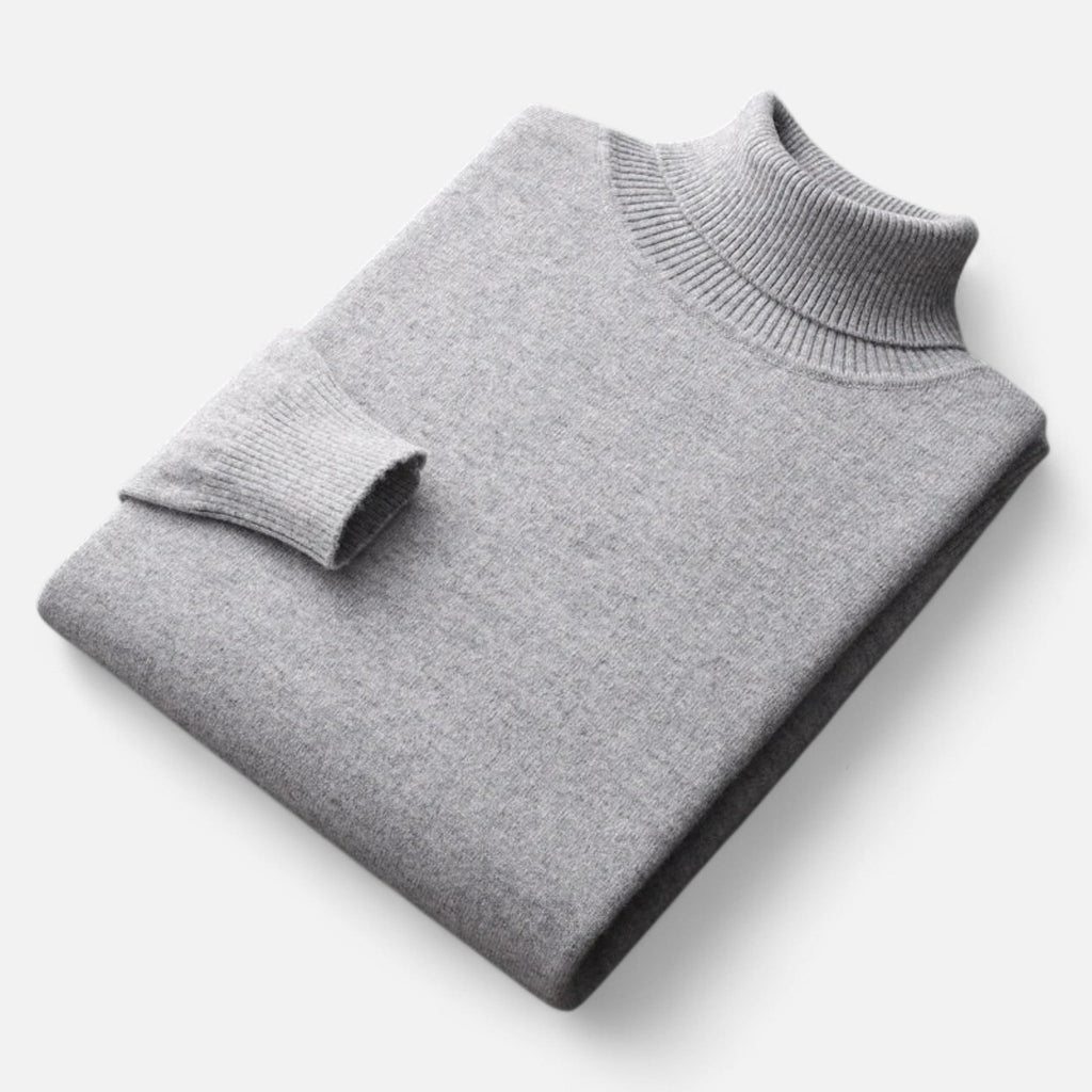 Jersey de cuello vuelto para hombre en punto liso en gris