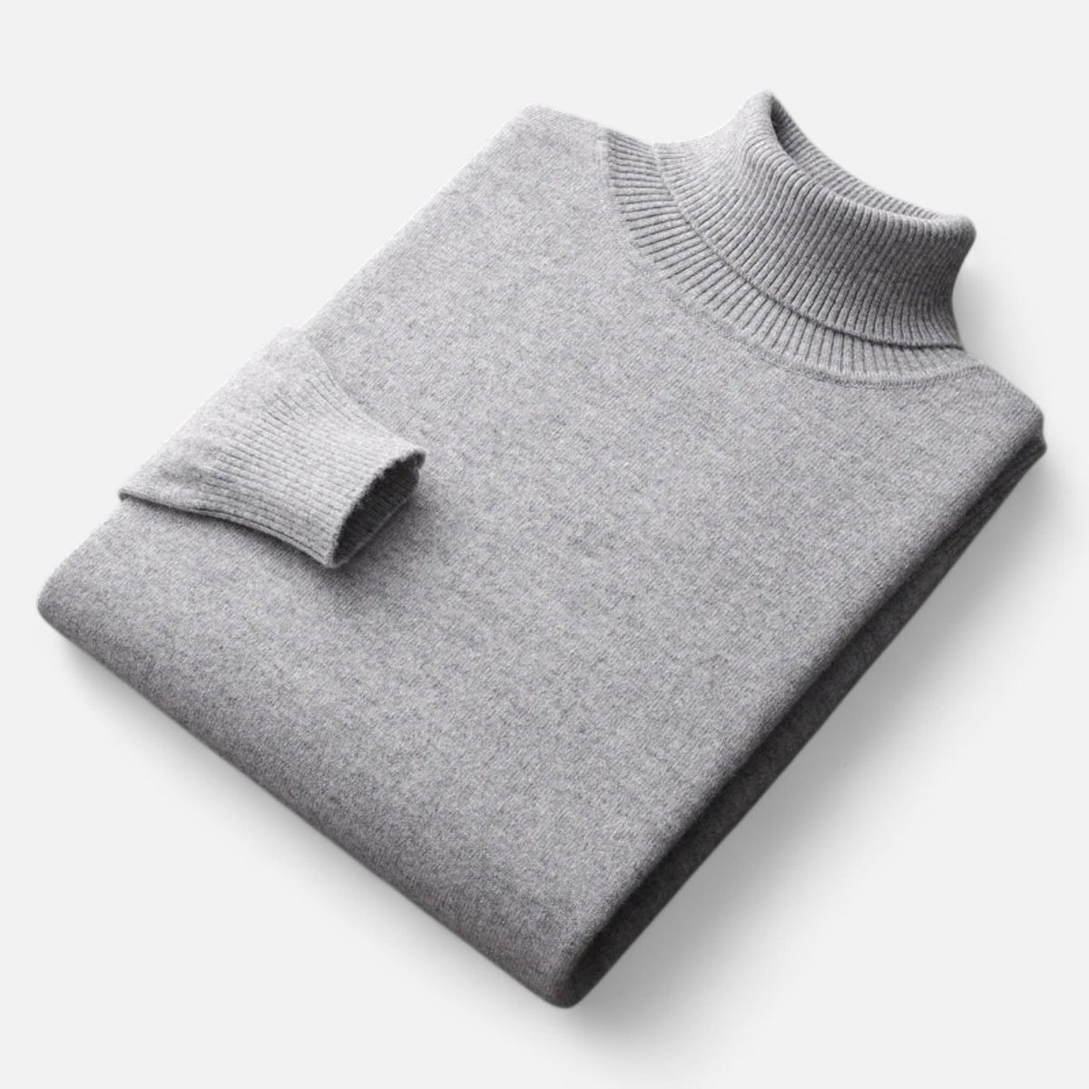 Jersey de cuello vuelto para hombre en punto liso en gris
