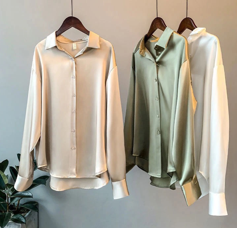 Blusa satinada para mujer