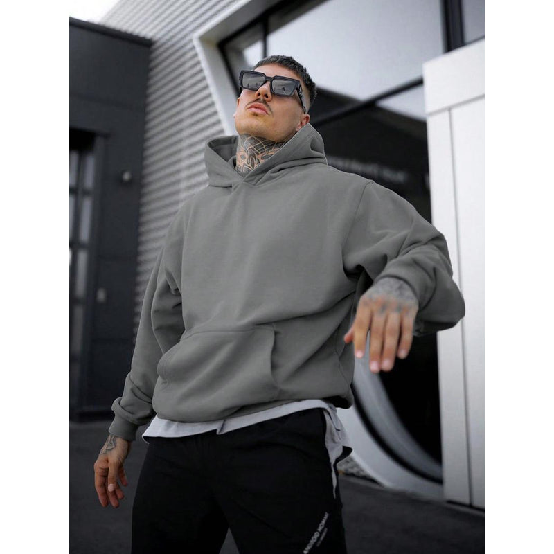 Sudadera con capucha holgada para hombre en gris – look urbano