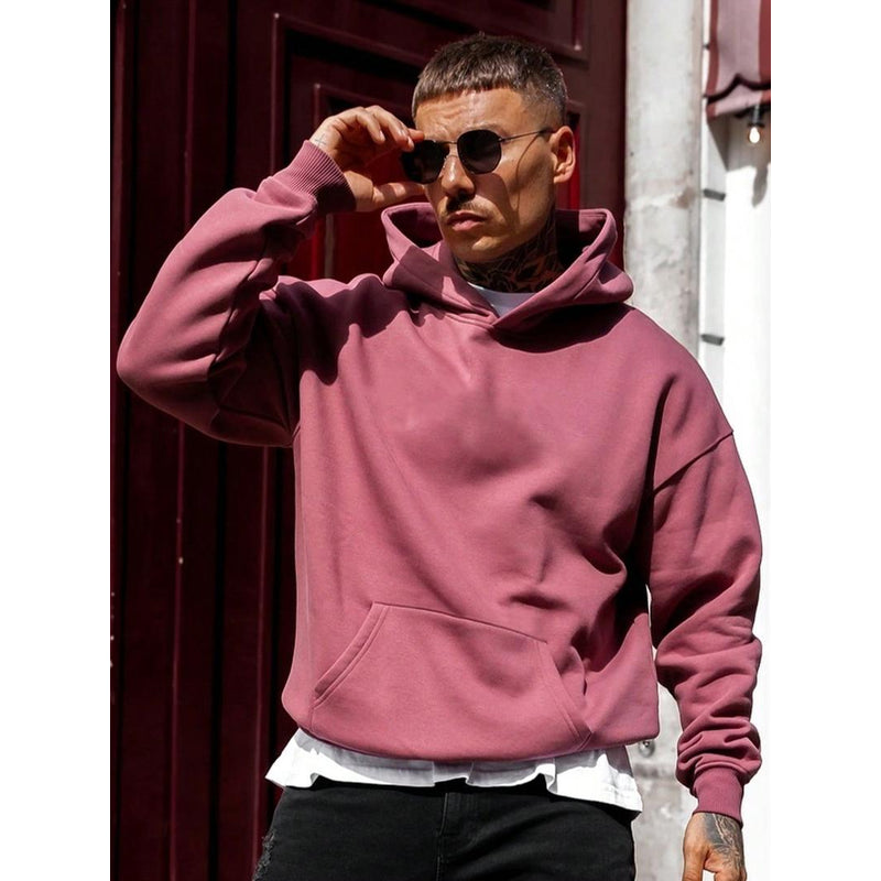 Sudadera con capucha holgada para hombre en rosa – look urbano