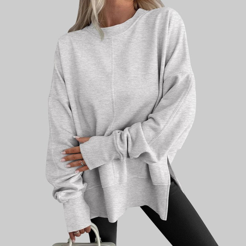 Sudadera oversize para mujer con aberturas laterales para el día a día