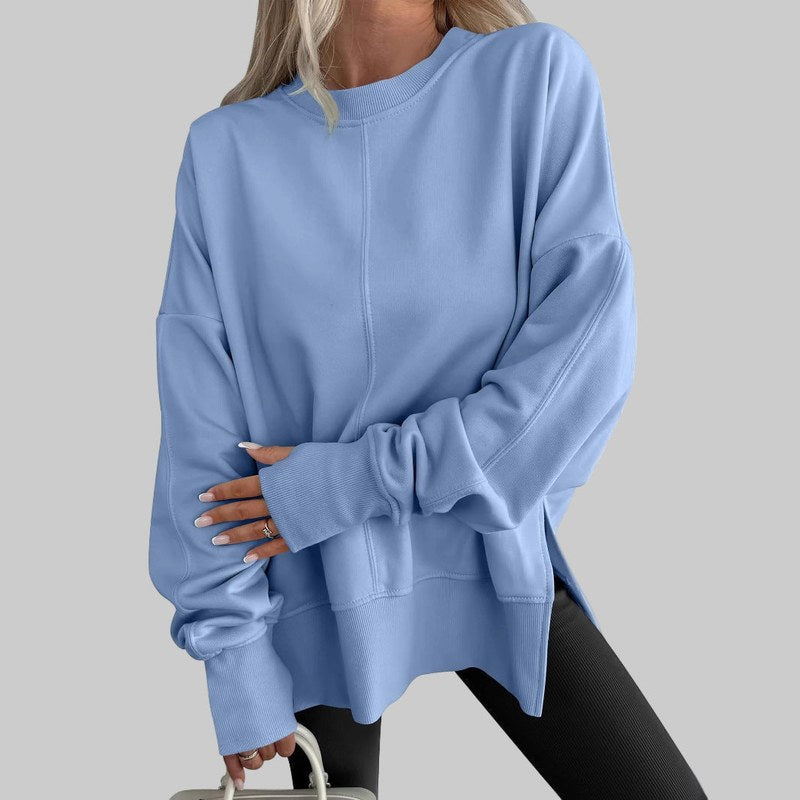 Sudadera oversize para mujer en azul claro – vista frontal