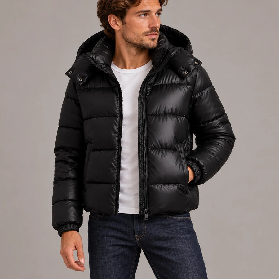 Chaqueta acolchada para hombre con capucha para los días fríos
