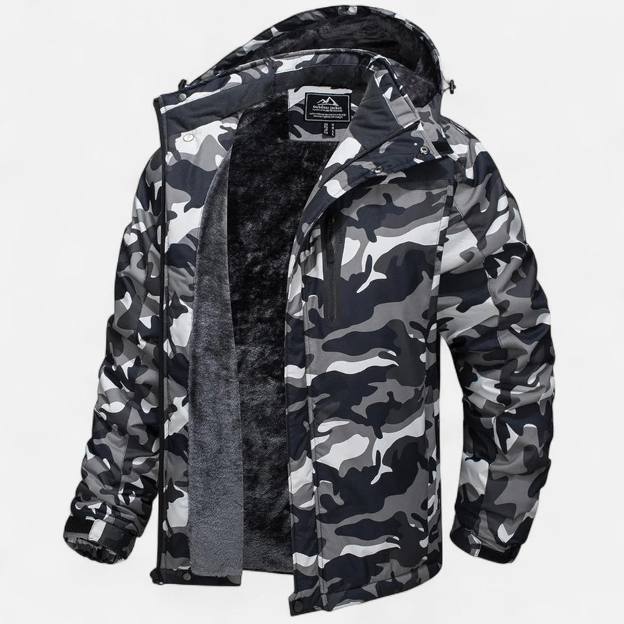 Chaqueta de invierno para hombre con capucha y forro de pelo para los días de frío
