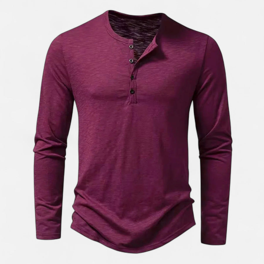 Camiseta henley para hombre de manga larga para el día a día