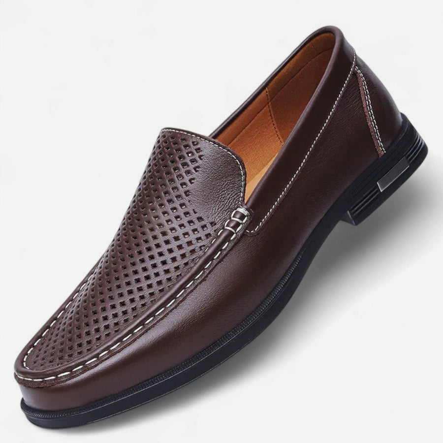 Mocasines para hombre con diseño perforado para la oficina y ocasiones especiales