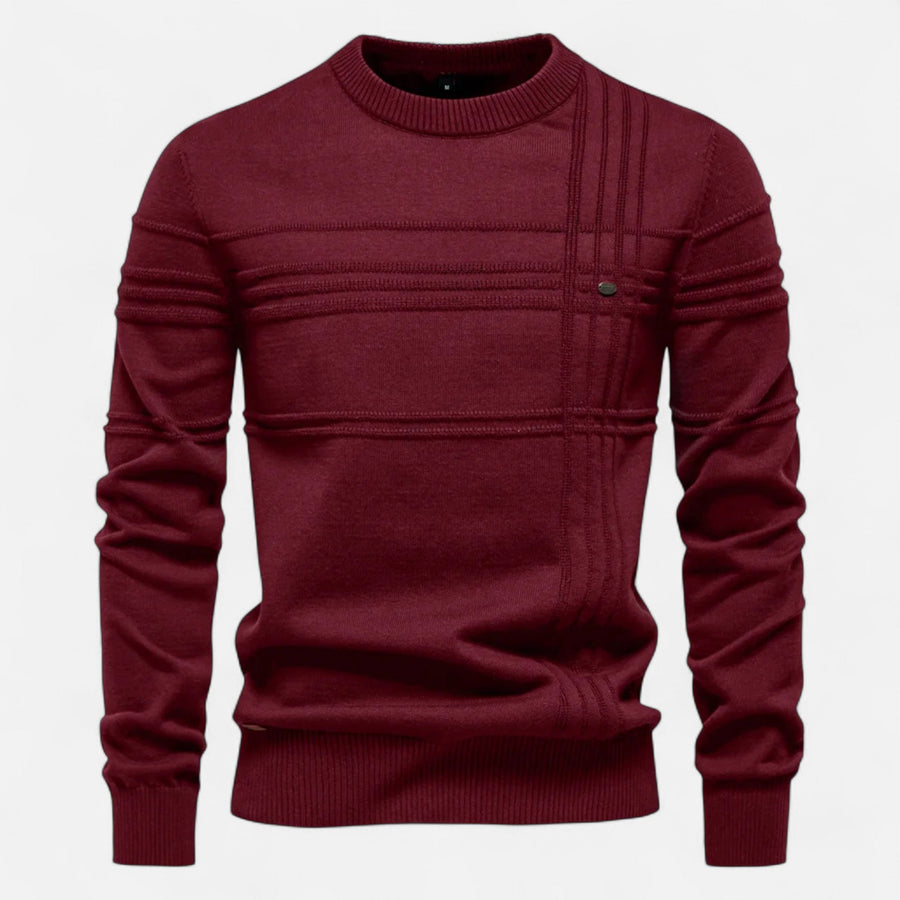 Jersey de punto para hombre con rayas en relieve para el otoño y el invierno