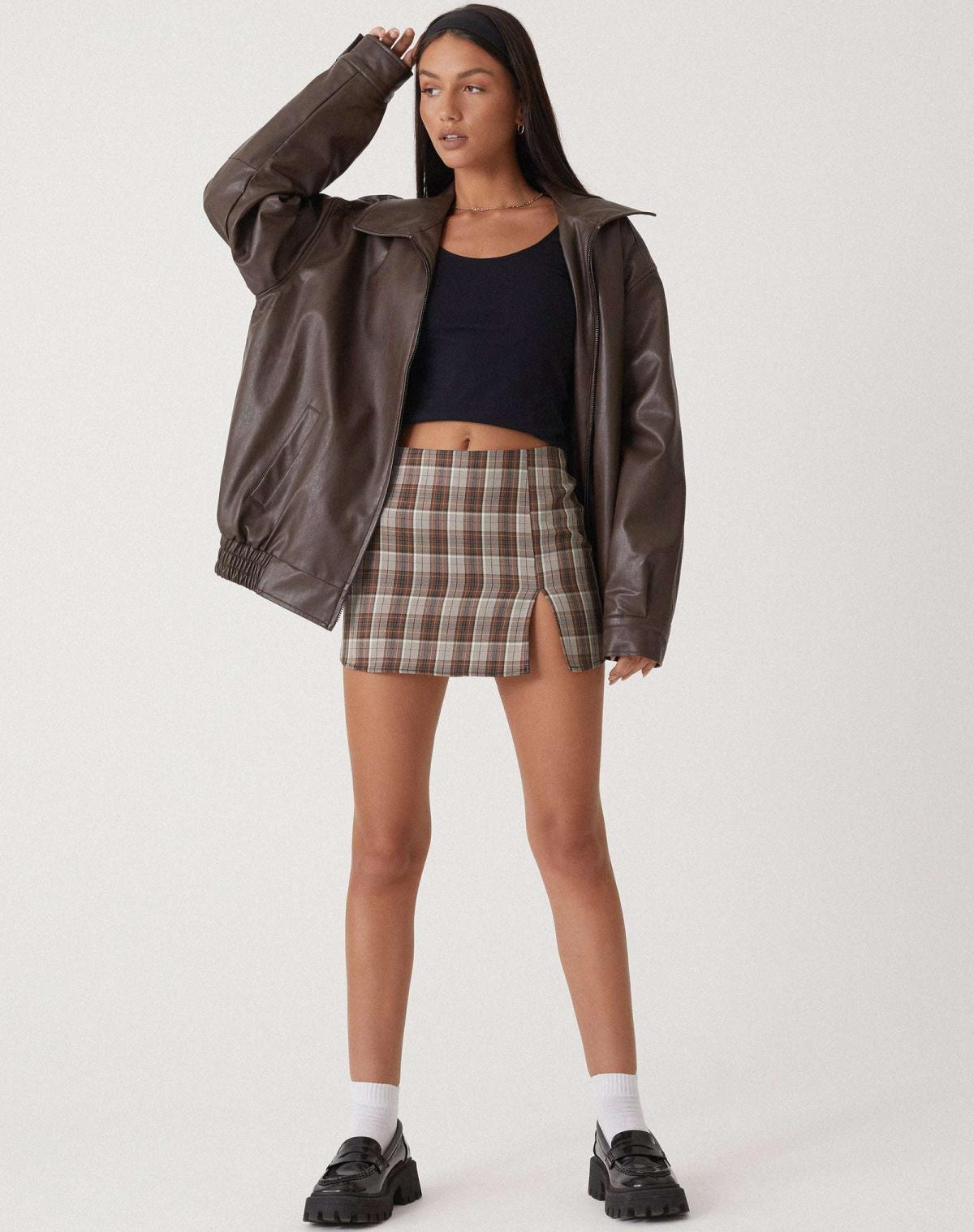 Chaqueta oversize para mujer de efecto cuero