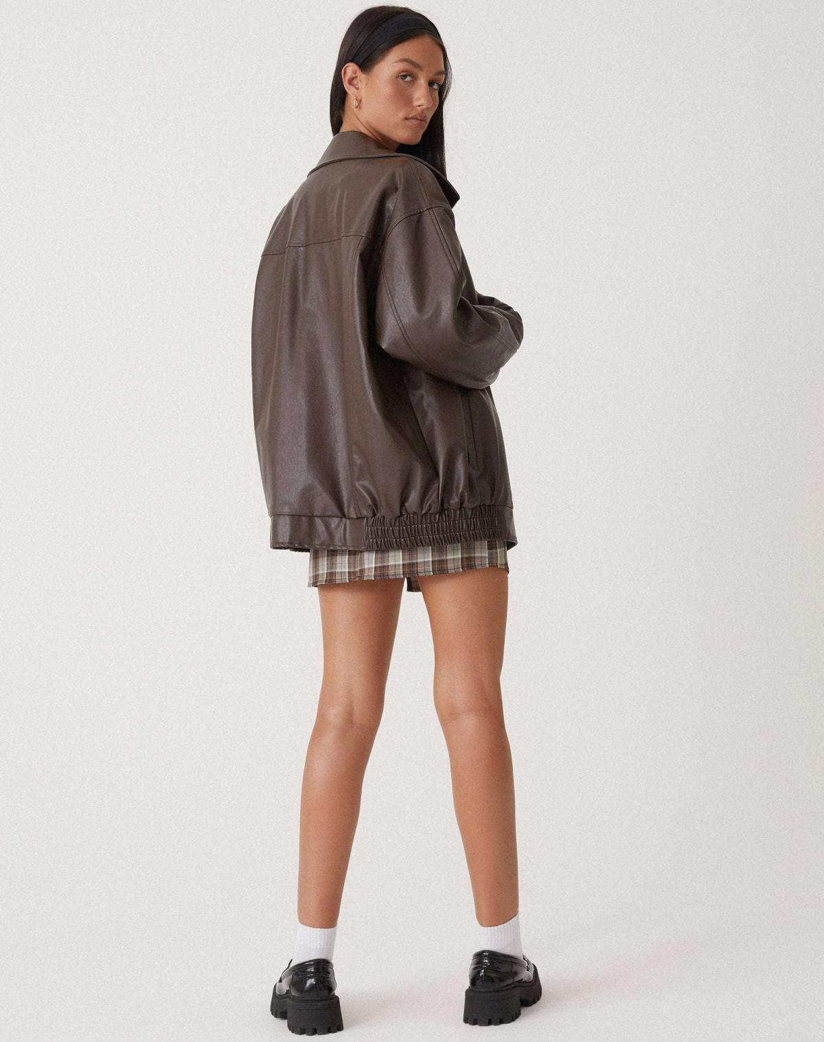 Chaqueta oversize para mujer de efecto cuero